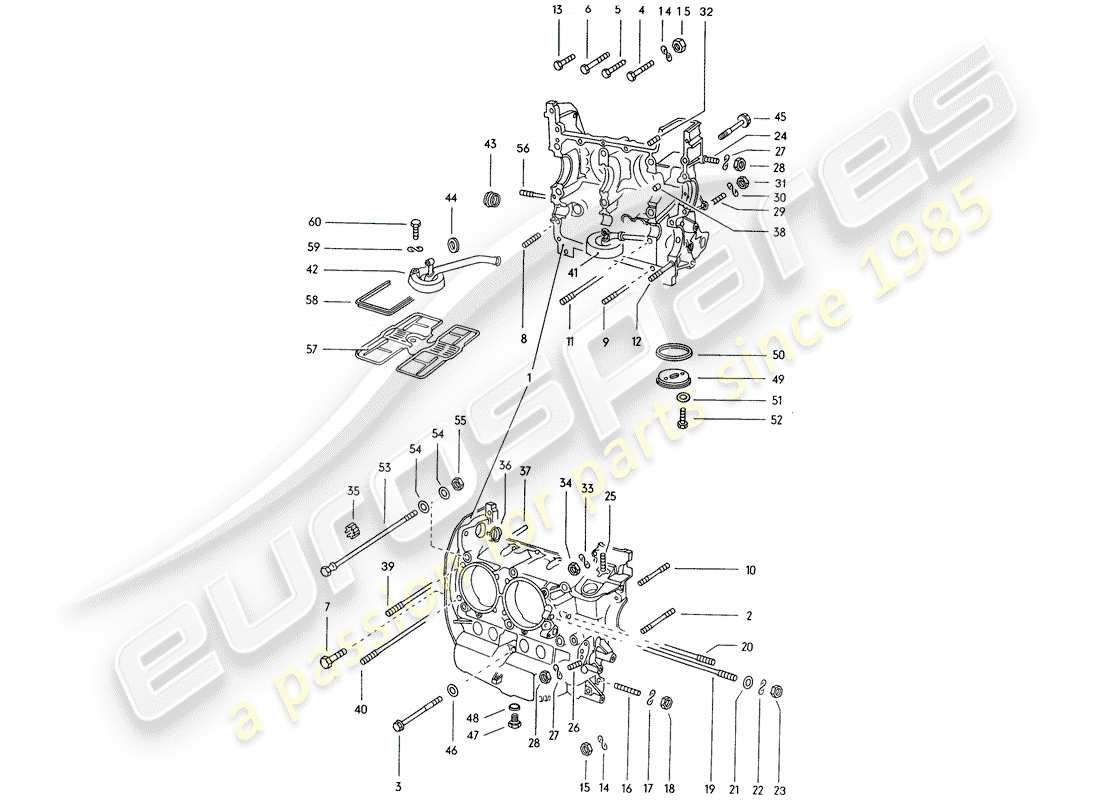 porsche 1971 (914) basamento diagramma delle parti