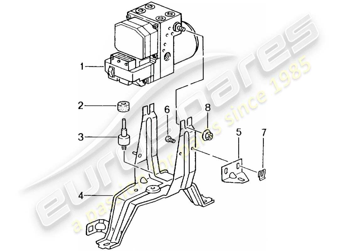porsche 2004 (996 gt3) gruppo idraulico - impianto freno antibloccaggio -abs- - d >> - mj 2002 diagramma delle parti