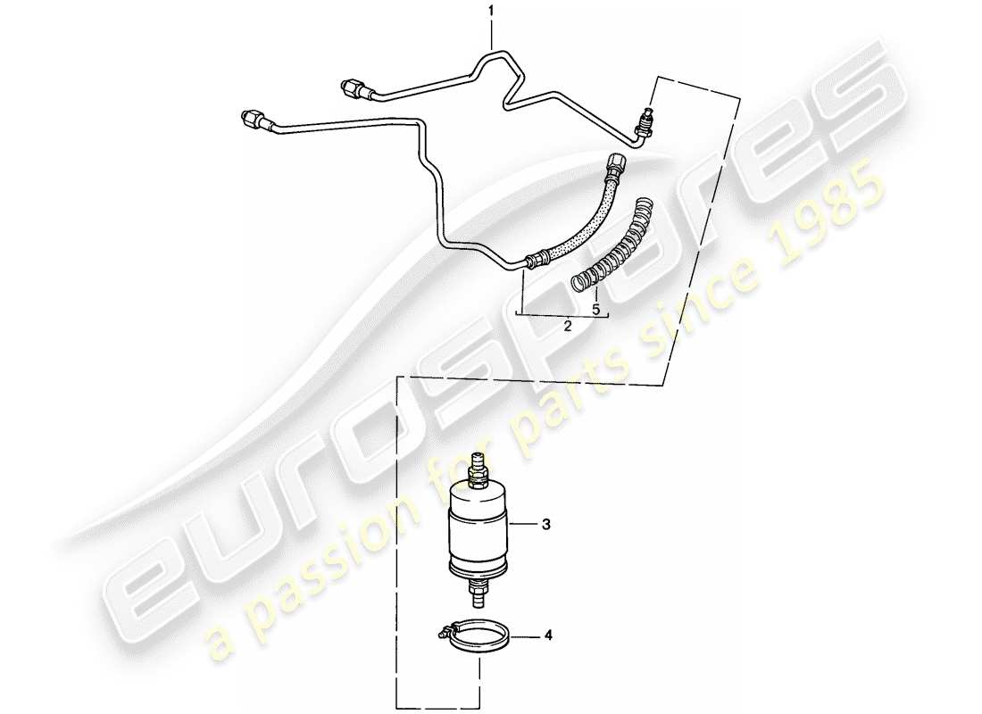 porsche 1987 (911) sistema di alimentazione carburante diagramma delle parti