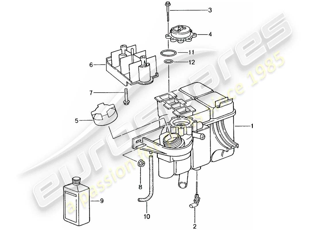 porsche 2003 (996) diagramma delle parti del raffreddamento ad acqua