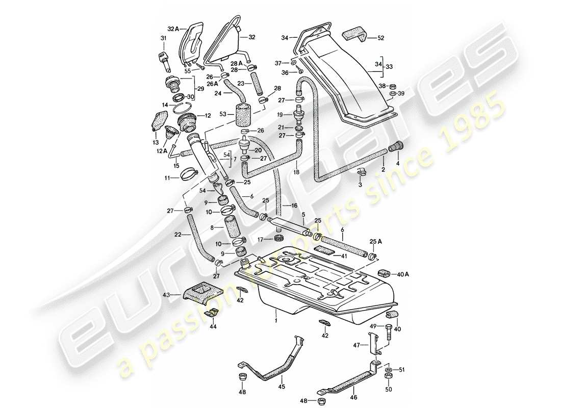 porsche 1983 (944) serbatoio di carburante diagramma delle parti