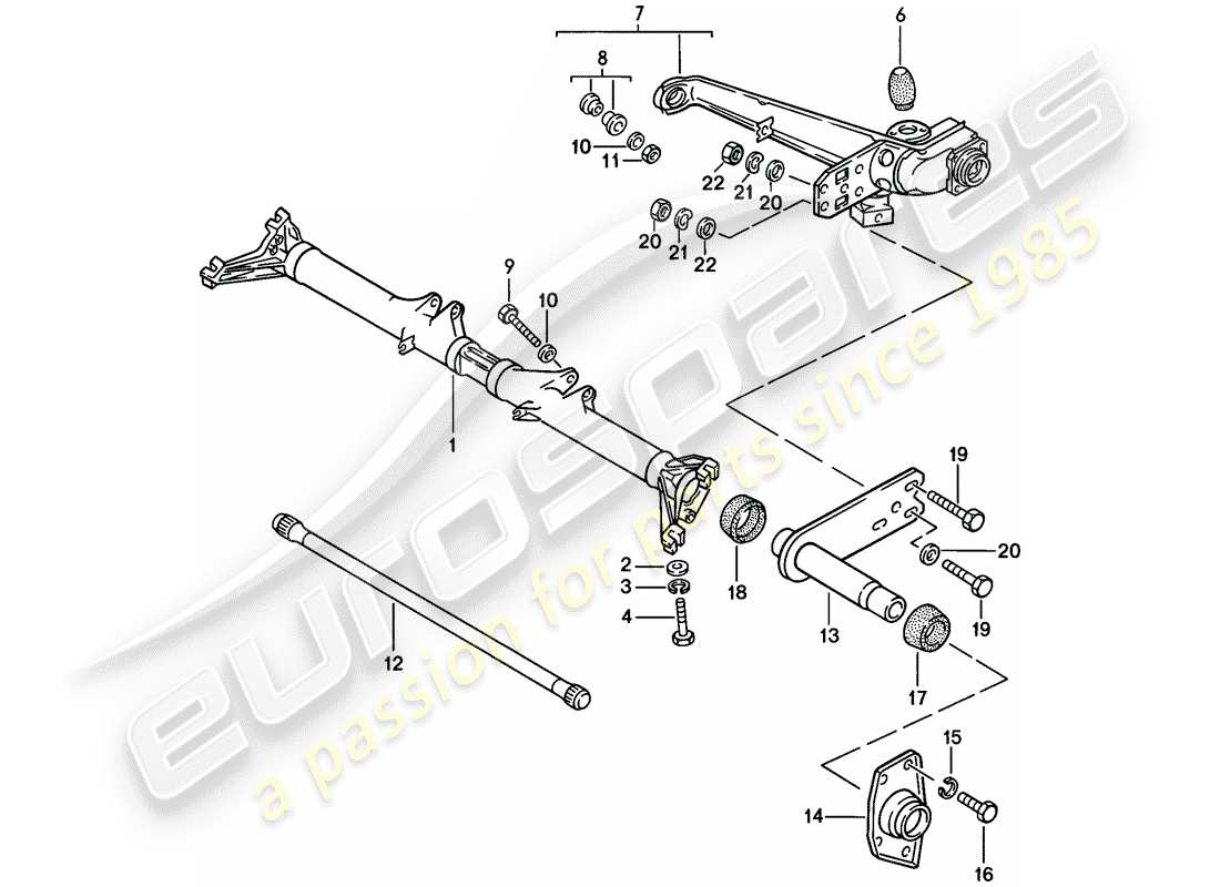 porsche 1978 (924) supporto asse posteriore - braccio trascinante diagramma delle parti