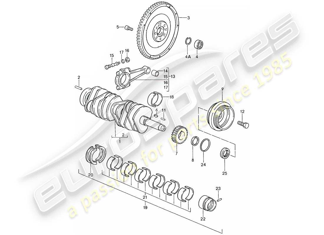 porsche 1987 (959) albero a gomiti diagramma delle parti