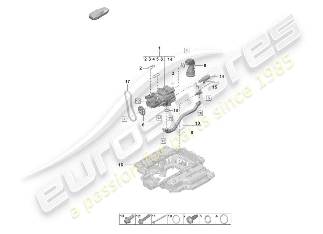 porsche 2019 (992-1) pompa dell'olio diagramma delle parti