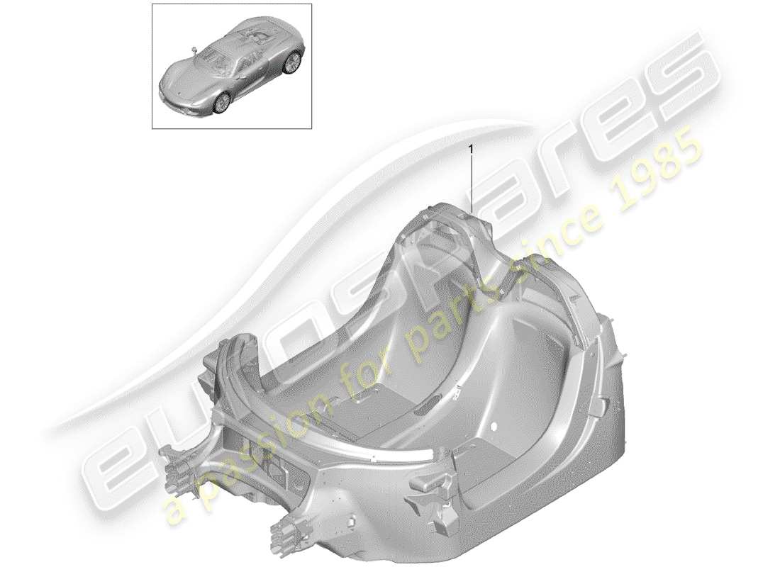 porsche 2015 (918 spyder) monoscocca diagramma delle parti