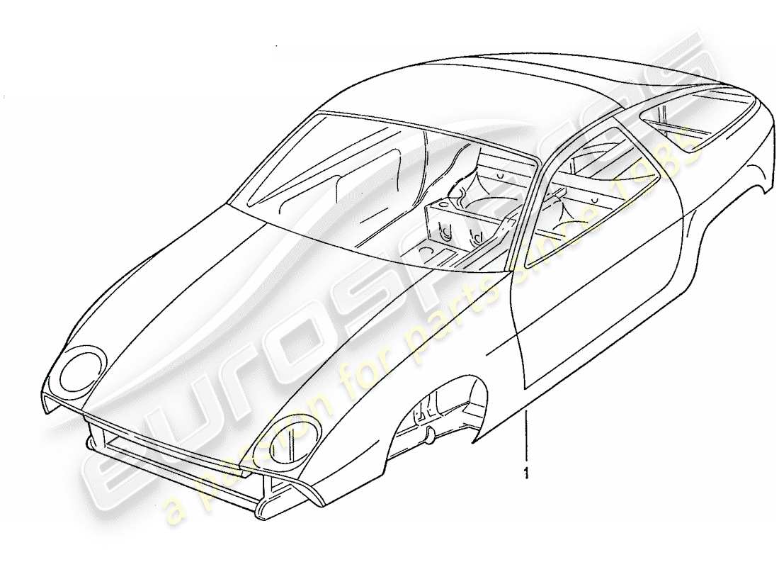 porsche 1990 (928) schema delle parti della carrozzeria