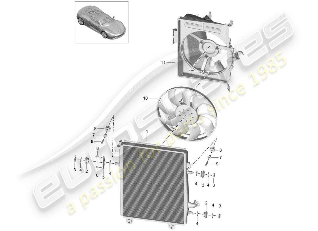 porsche 918 spyder (2015) lubrificazione del motore diagramma delle parti