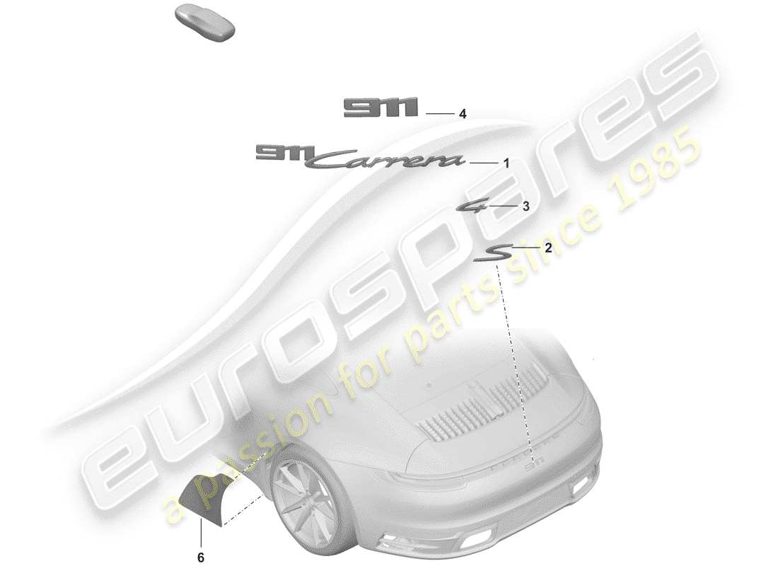 porsche 2020 (992-1) iscrizione diagramma delle parti