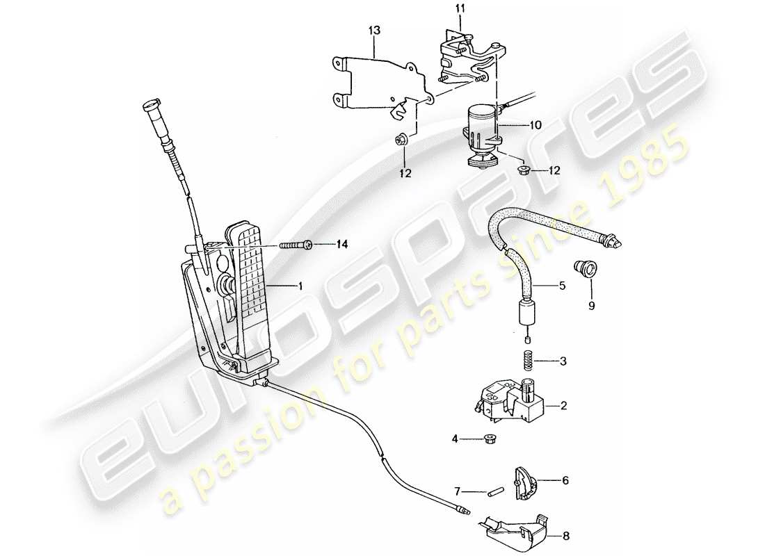 porsche 2001 (986 boxster) freno e acc. gruppo pedale - comando acceleratore schema delle parti
