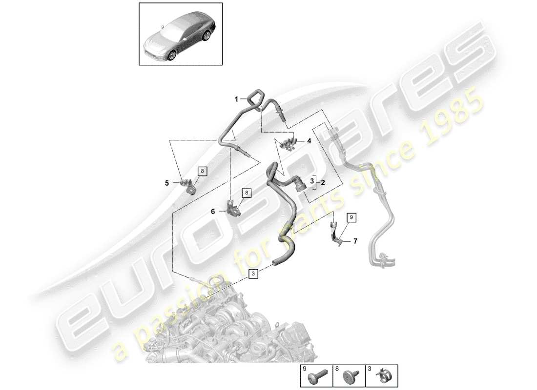 porsche 2020 (panamera 971-1) linea carburante diagramma delle parti