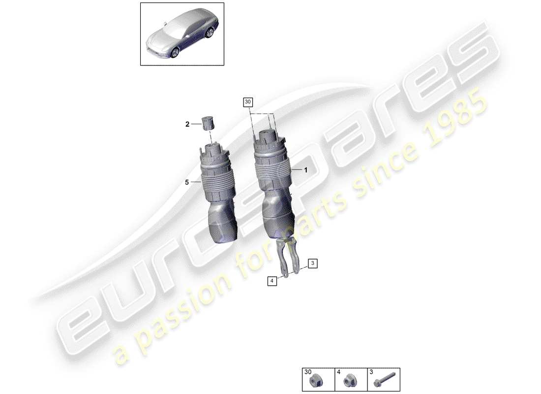 porsche 2020 (panamera 971-1) molla pneumatica diagramma delle parti