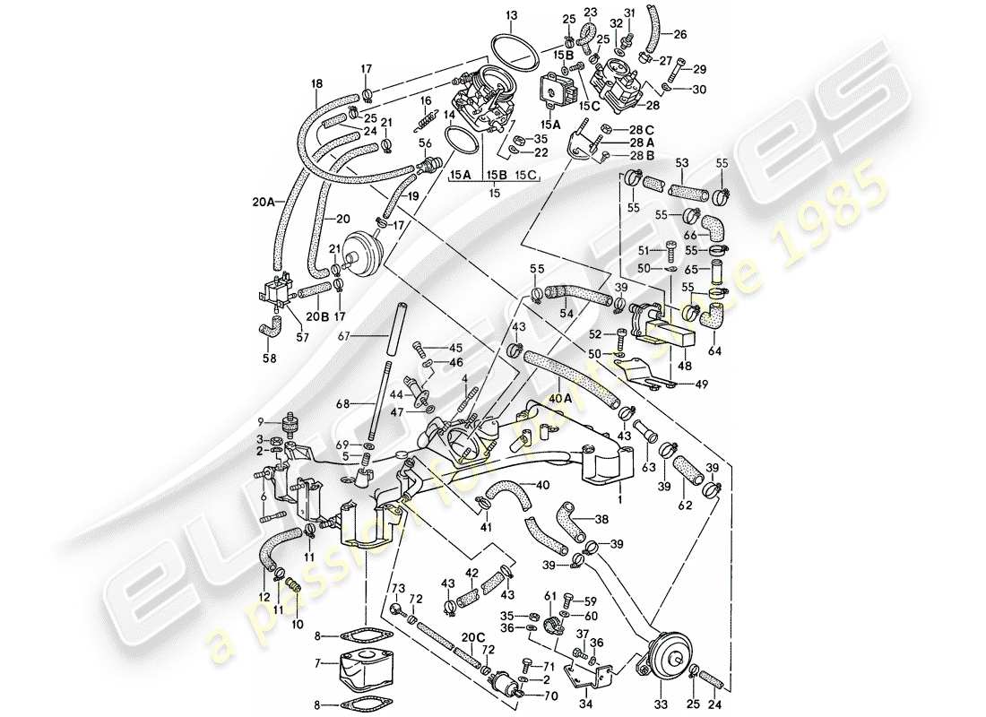 porsche 1987 (911) per - k-jetronic i diagramma delle parti