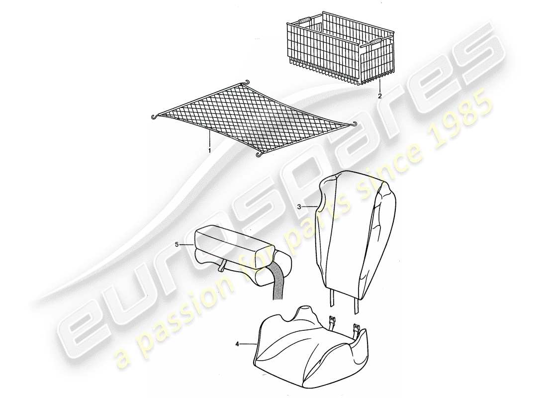 porsche 1995 (968) accessori - seggiolino bambino diagramma delle parti