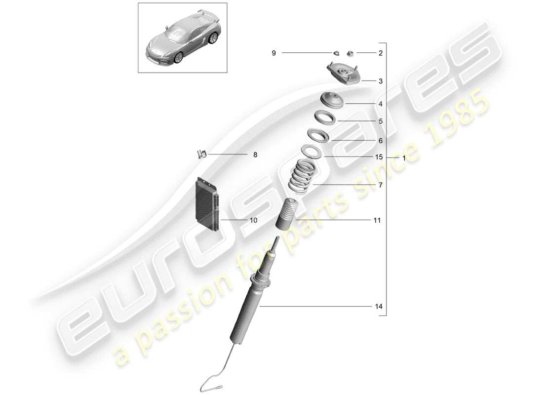 porsche 2016 (981 cayman gt4) ammortizzatore di vibrazioni schema delle parti