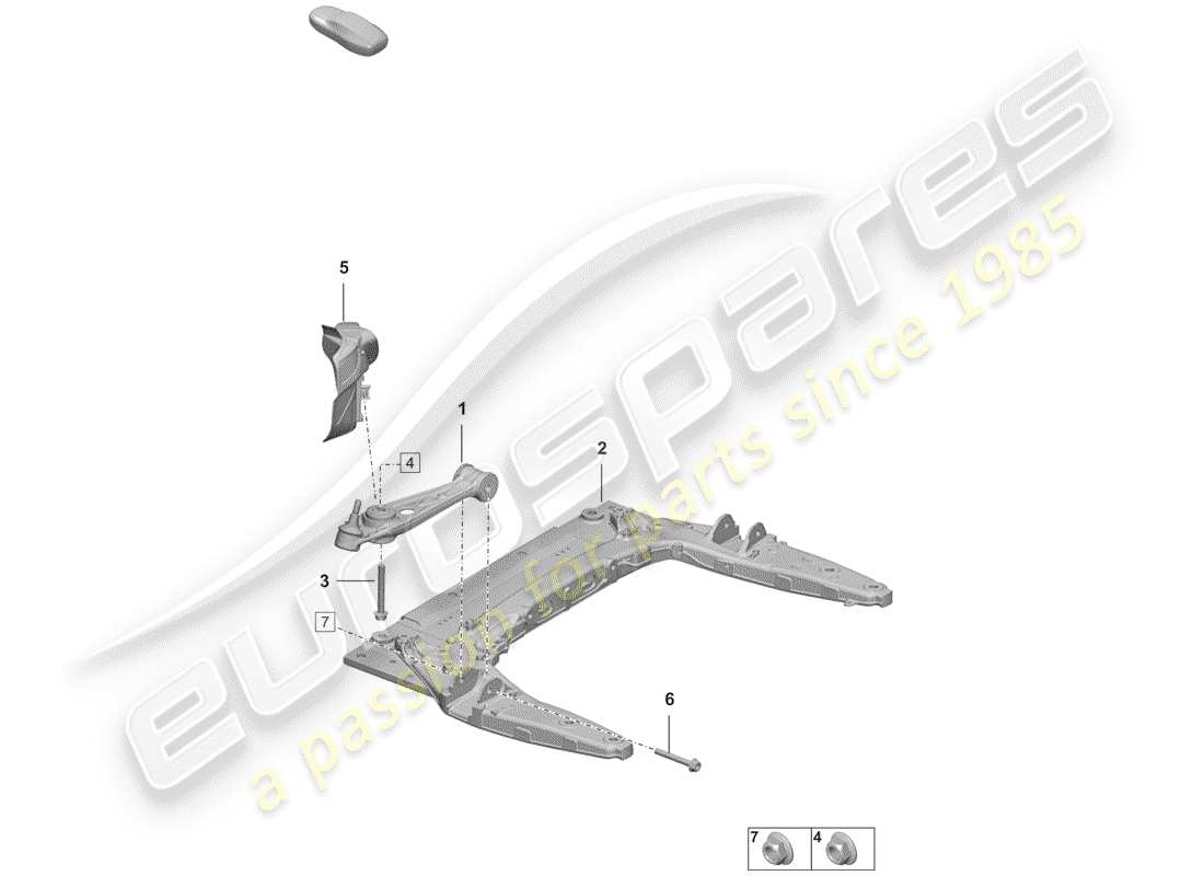 porsche 2020 (992-1) membro trasversale diagramma delle parti