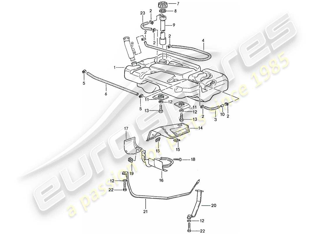 porsche 1989 (944) serbatoio di carburante diagramma delle parti