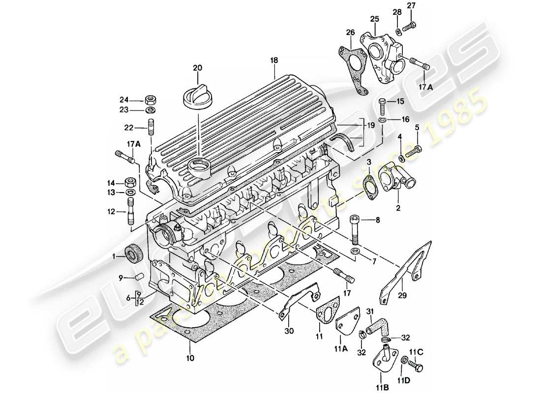 porsche 1981 (924) testata diagramma delle parti