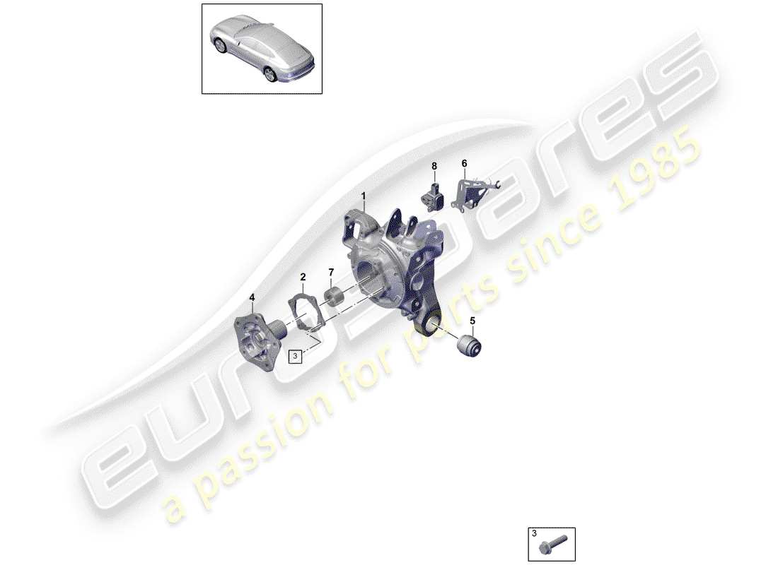 porsche 2017 (panamera 971-1) schema delle parti portaruota