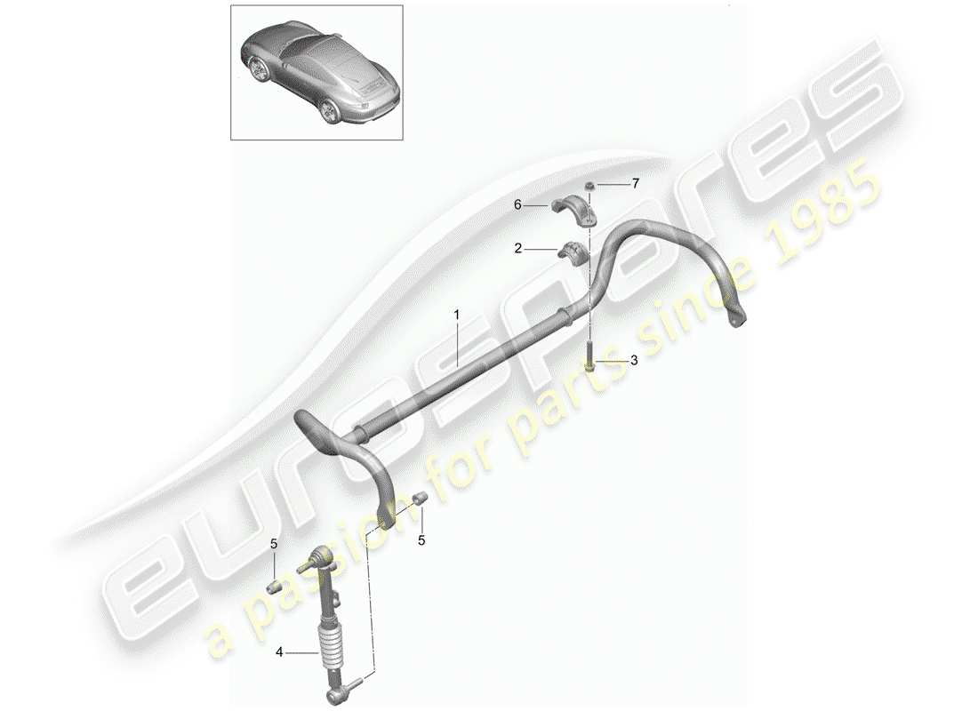 porsche 2014 (991-1) stabilizzatore diagramma delle parti