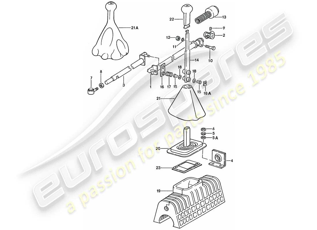 porsche 1990 (928) meccanismo del cambio - per veicoli con - cambio manuale schema delle parti