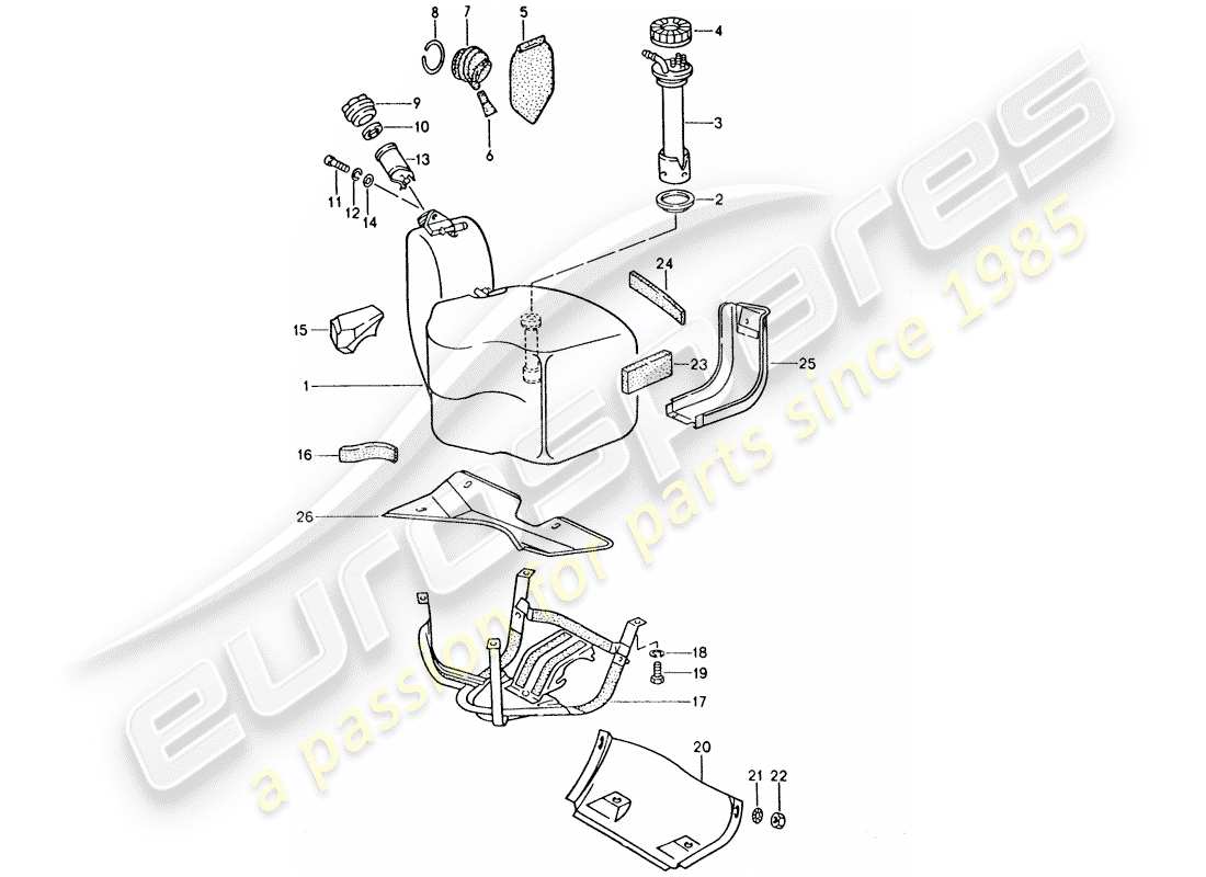 porsche 1995 (928) serbatoio di carburante diagramma delle parti
