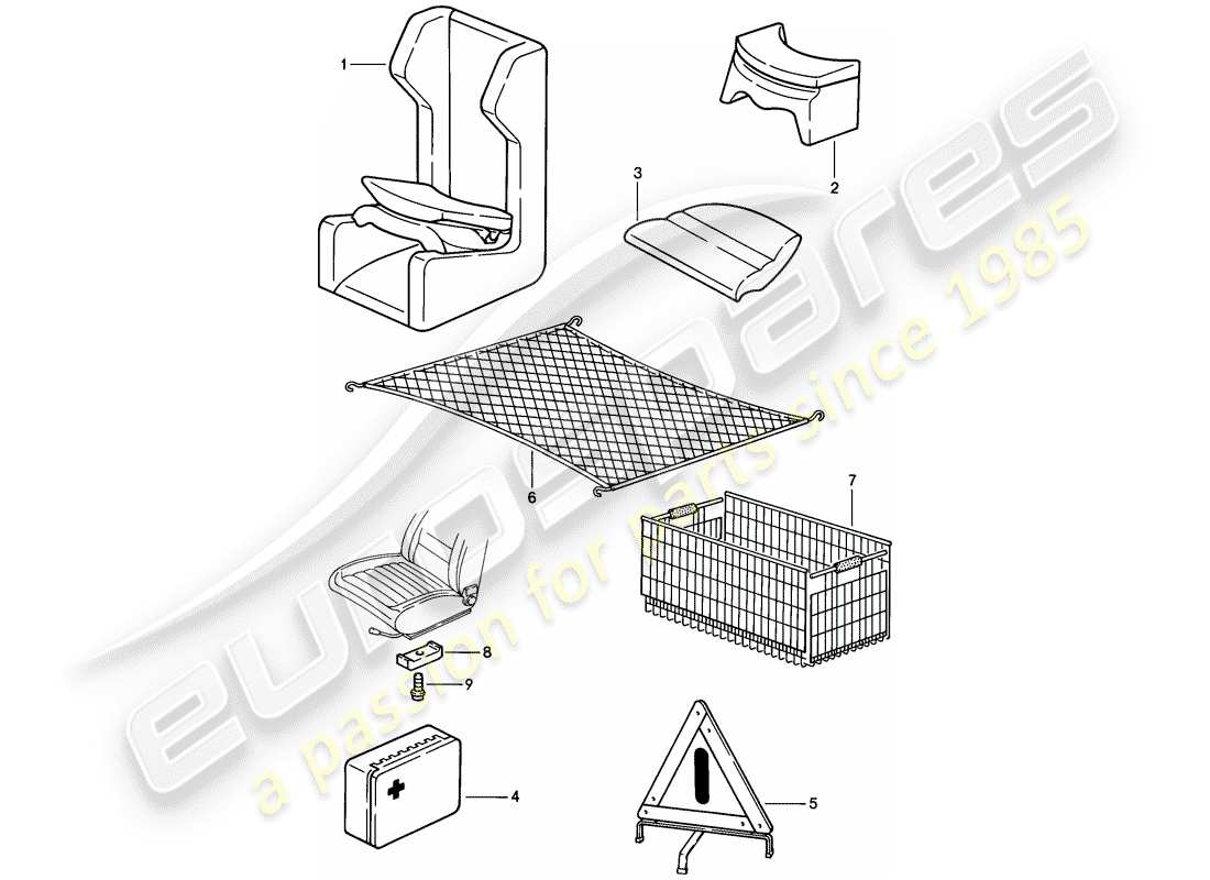 porsche 1983 (928) accessori diagramma delle parti