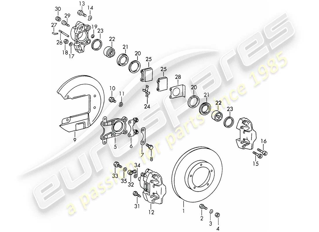 porsche 1966 (911/912) freni a disco - d >> - mj 1968 diagramma delle parti
