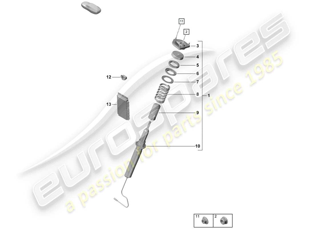 porsche 2020 (718 boxster spyder) ammortizzatore di vibrazioni diagramma delle parti