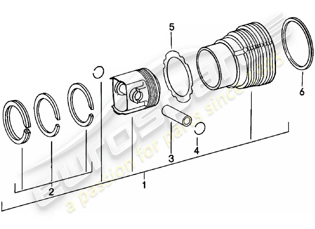 porsche 1983 (911) cilindro con pistoni - vedi informazioni tecniche - gr.1 nr. 30 diagramma delle parti
