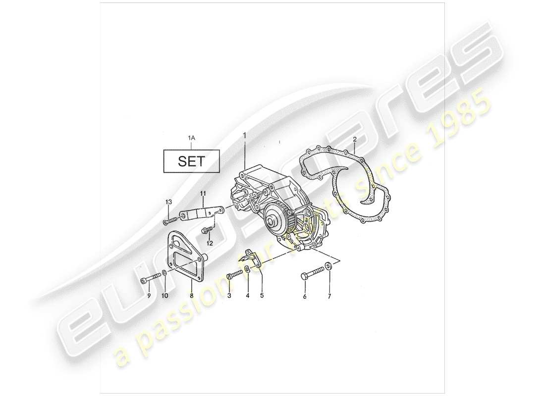 porsche 1990 (928) pompa dell'acqua diagramma delle parti