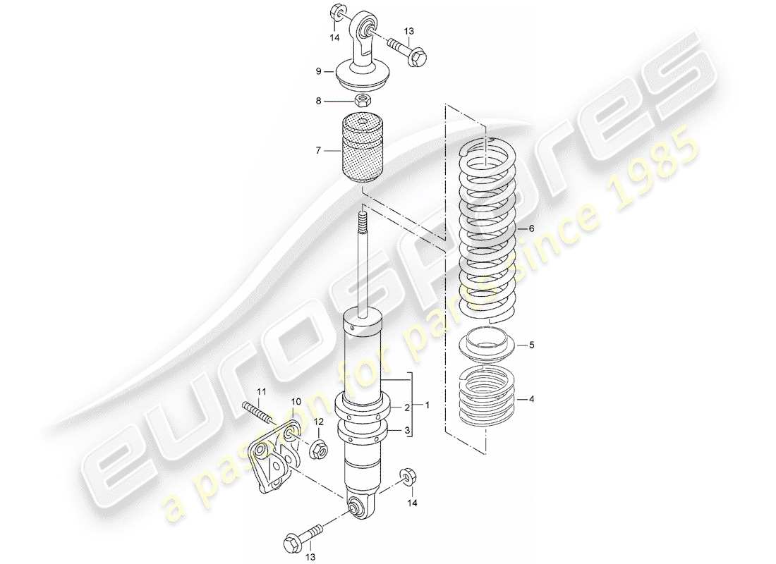 porsche 2006 (carrera gt) sospensione - punte ammortizzatore - staffa schema delle parti