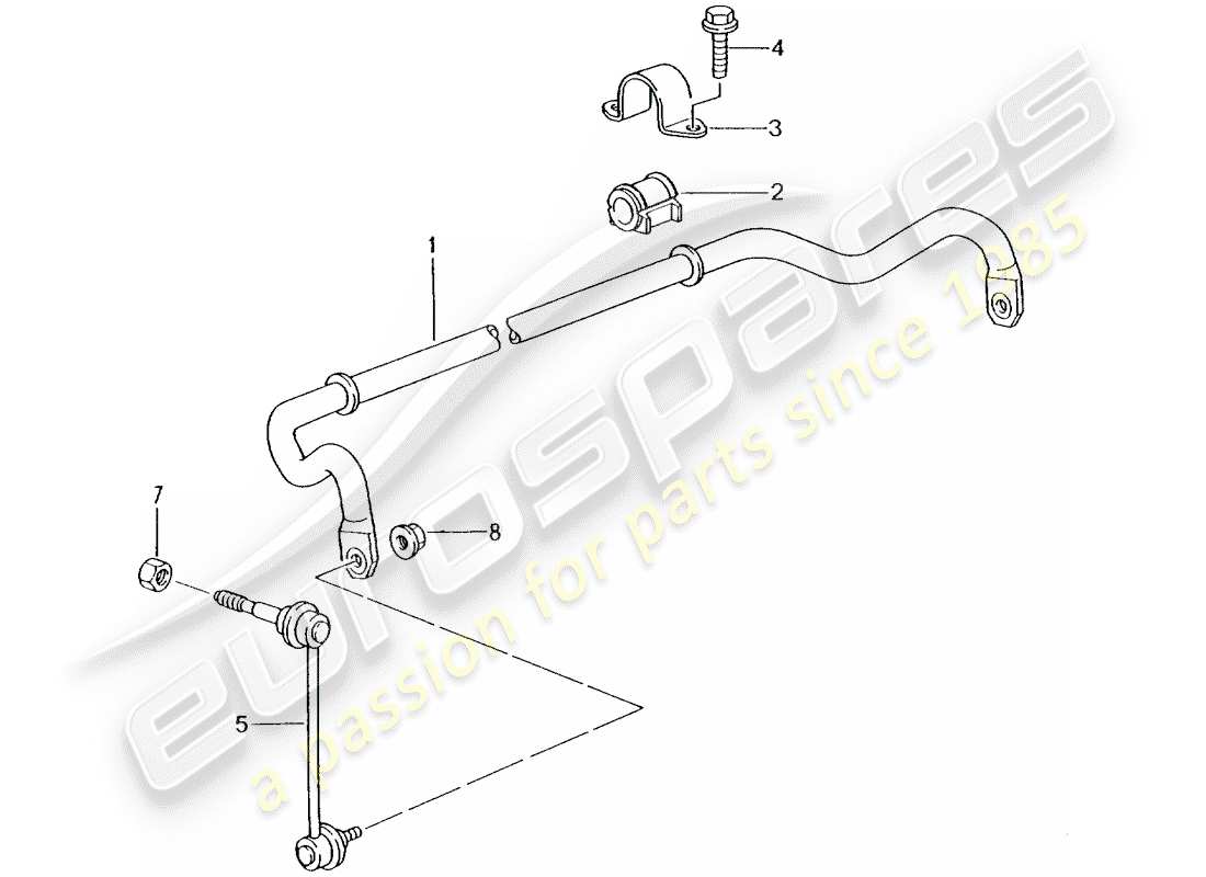 porsche 2002 (996 turbo / gt2) stabilizzatore diagramma delle parti