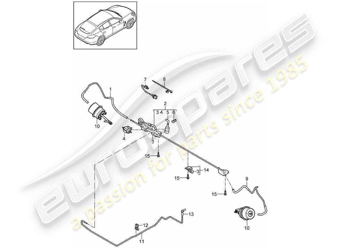 porsche 2013 (panamera 970) diagramma delle parti del sistema di scarico