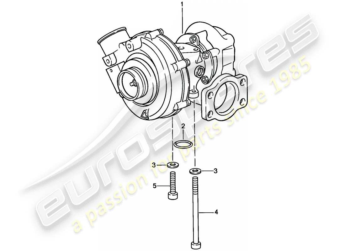 porsche 1986 (944) turbocompressore gas di scarico diagramma delle parti