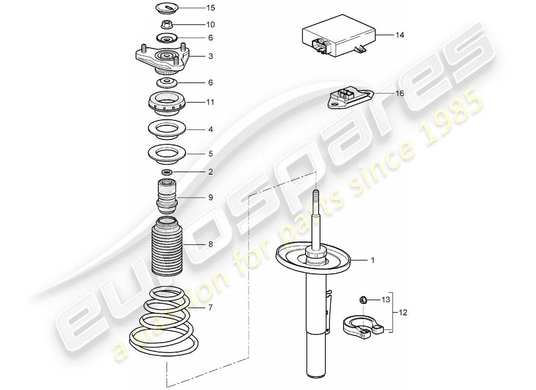 porsche 2007 (997-1) sospensione diagramma delle parti