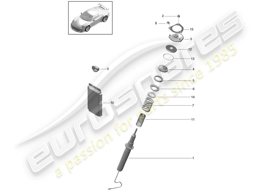 porsche 2016 (991-1 r/gt3/rs) ammortizzatore di vibrazioni schema delle parti