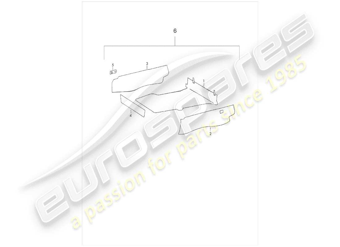 porsche 1972 (911) attrezzature interne diagramma delle parti