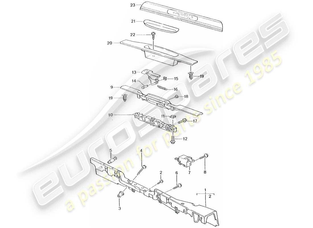 porsche 2004 (996 turbo / gt2) fodera - davanzale diagramma delle parti