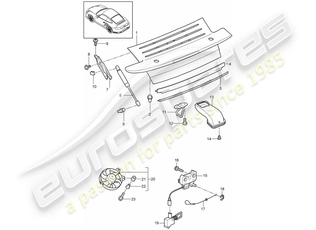 porsche 2013 (997-2 turbo / gt2 rs) copertina diagramma delle parti