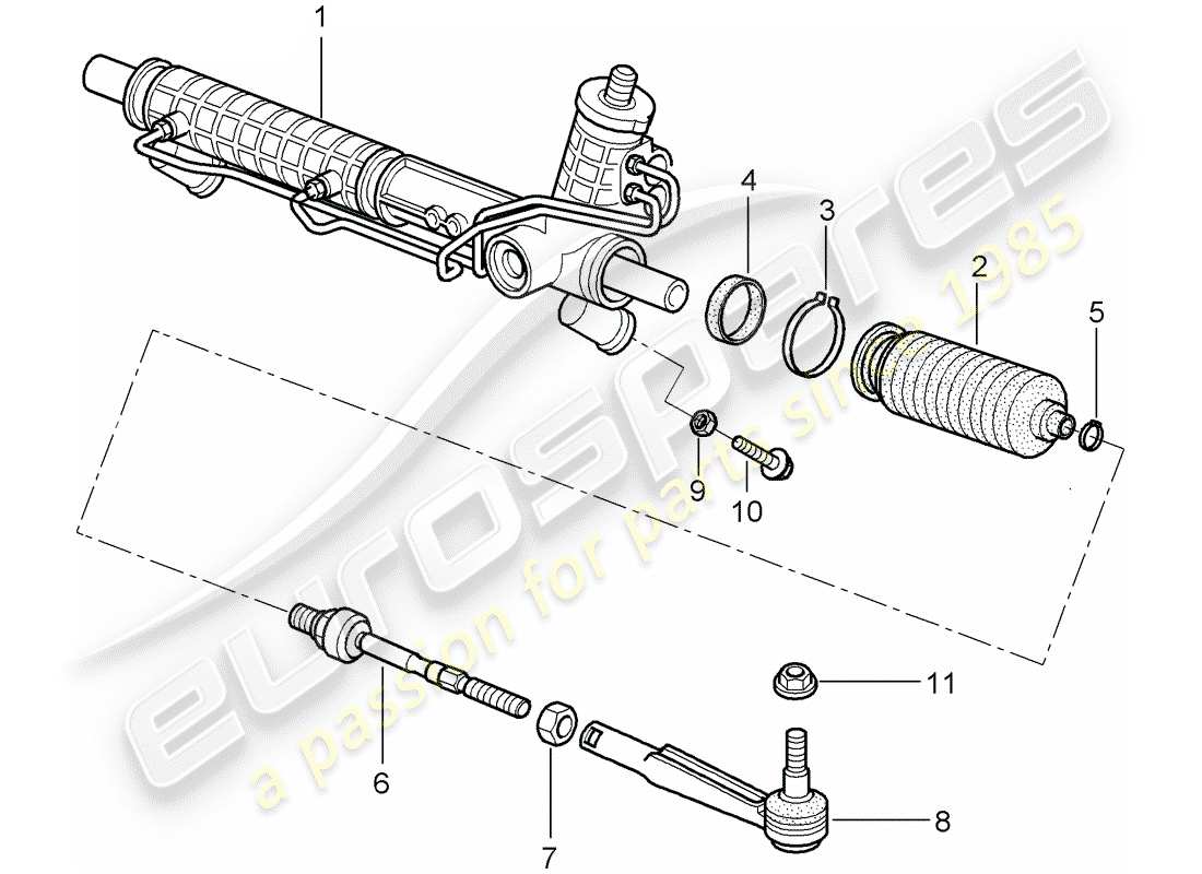 porsche 2009 997-2 turbo / gt2 schema delle parti servosterzo