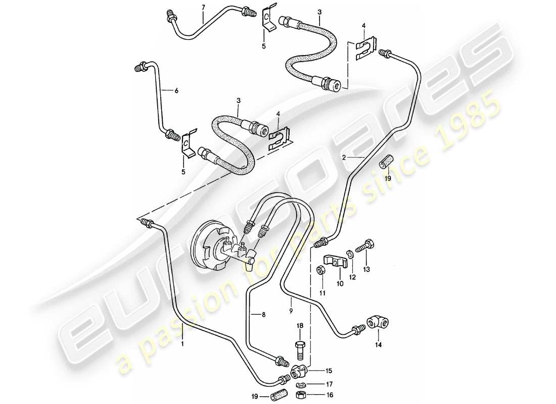 porsche 1981 (911) linee dei freni diagramma delle parti
