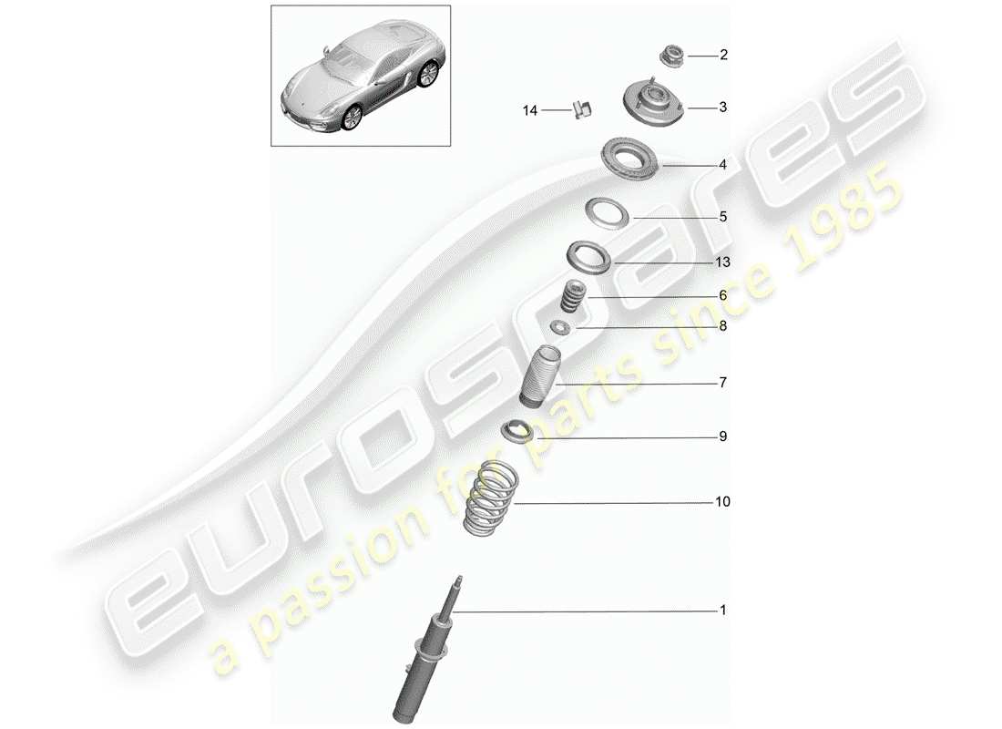 porsche 2015 (981 cayman) ammortizzatore di vibrazioni schema delle parti