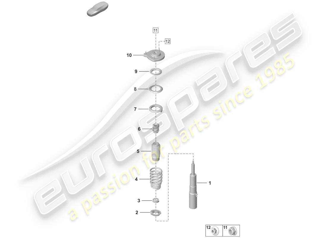 porsche 2019 (992-1) sospensione diagramma delle parti