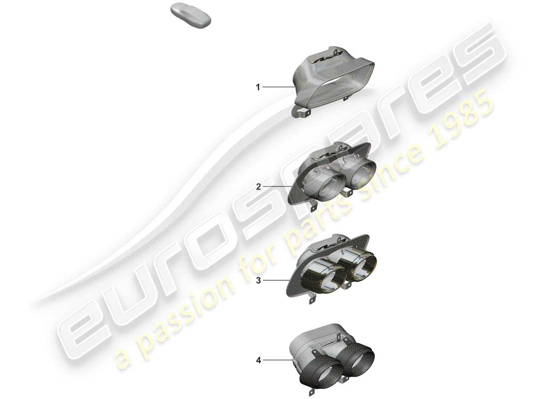 porsche 2019 (992-1) tubo di scappamento diagramma delle parti