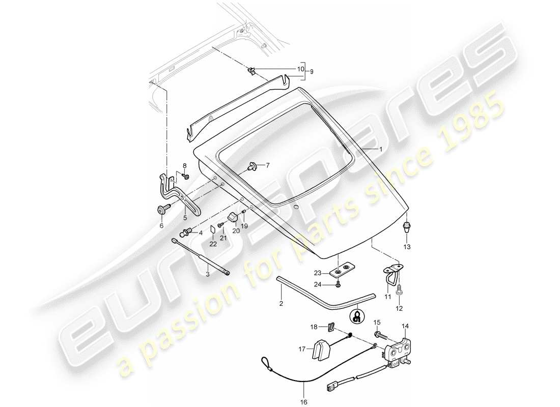 porsche 2012 (987 cayman) copertina diagramma delle parti