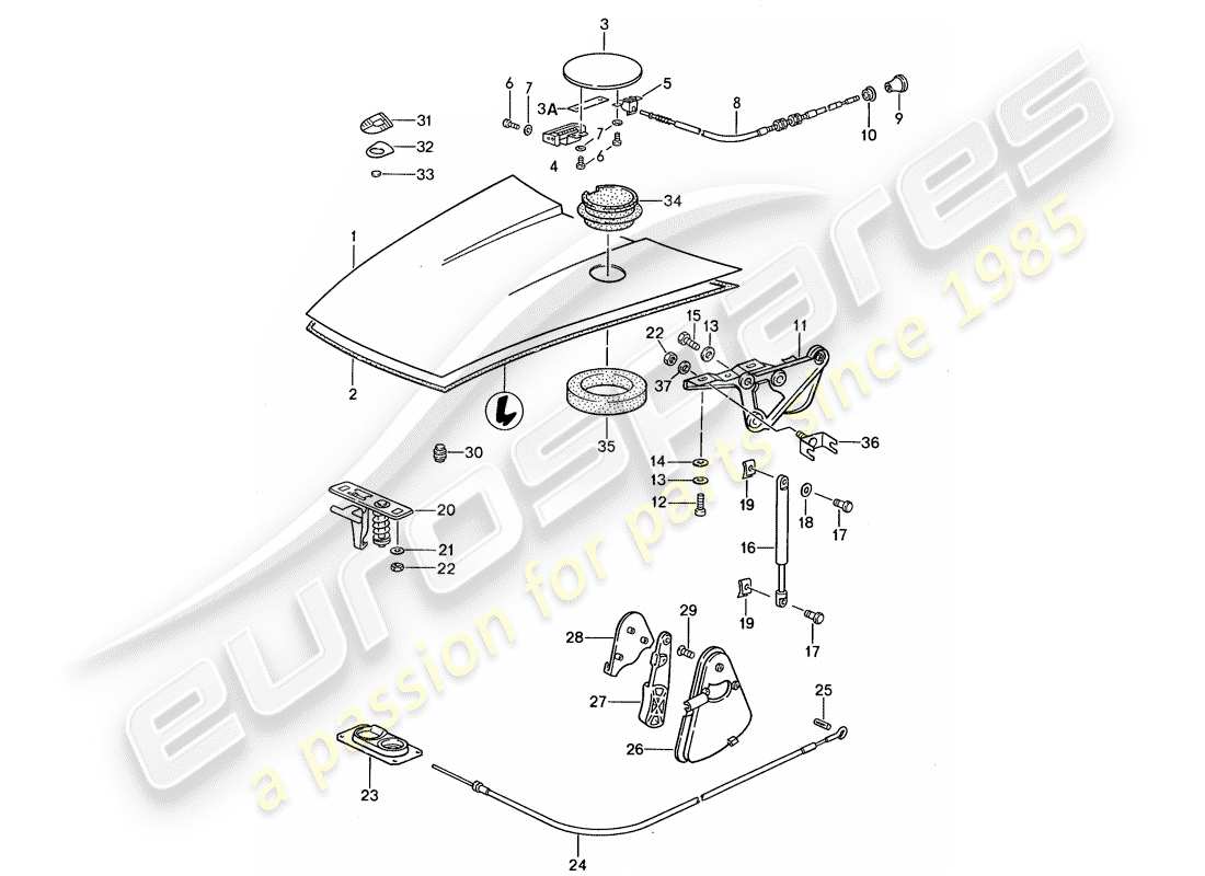 porsche 1987 (959) copertina diagramma delle parti