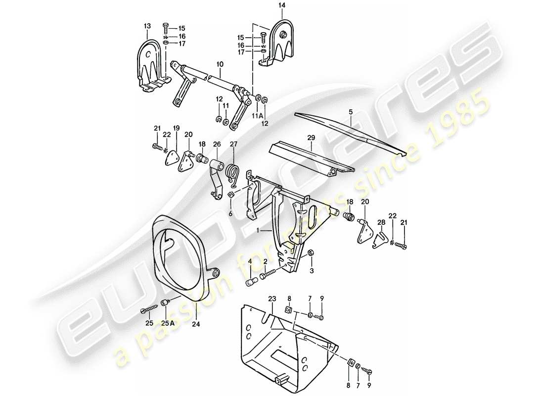 porsche 1987 (924s) faro pop-up diagramma delle parti