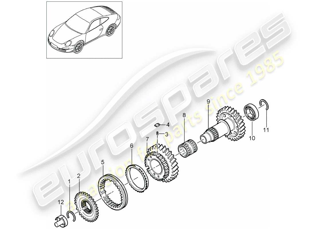 porsche 2012 (997-2) schema delle parti retromarcia