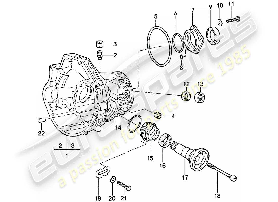 porsche 1982 (944) trasmissione di ricambio - scatola della trasmissione finale - cambio automatico schema delle parti
