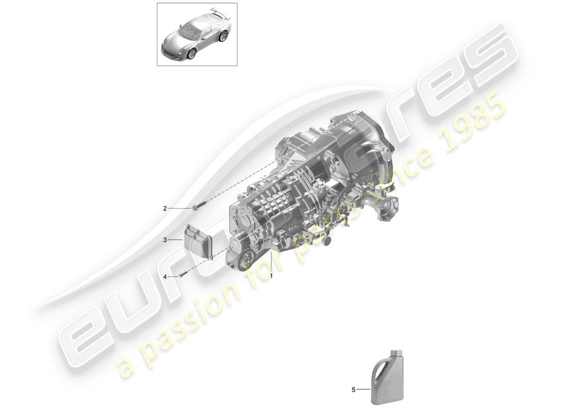 porsche 2020 (991-2 r/gt3/rs) cambio manuale diagramma delle parti